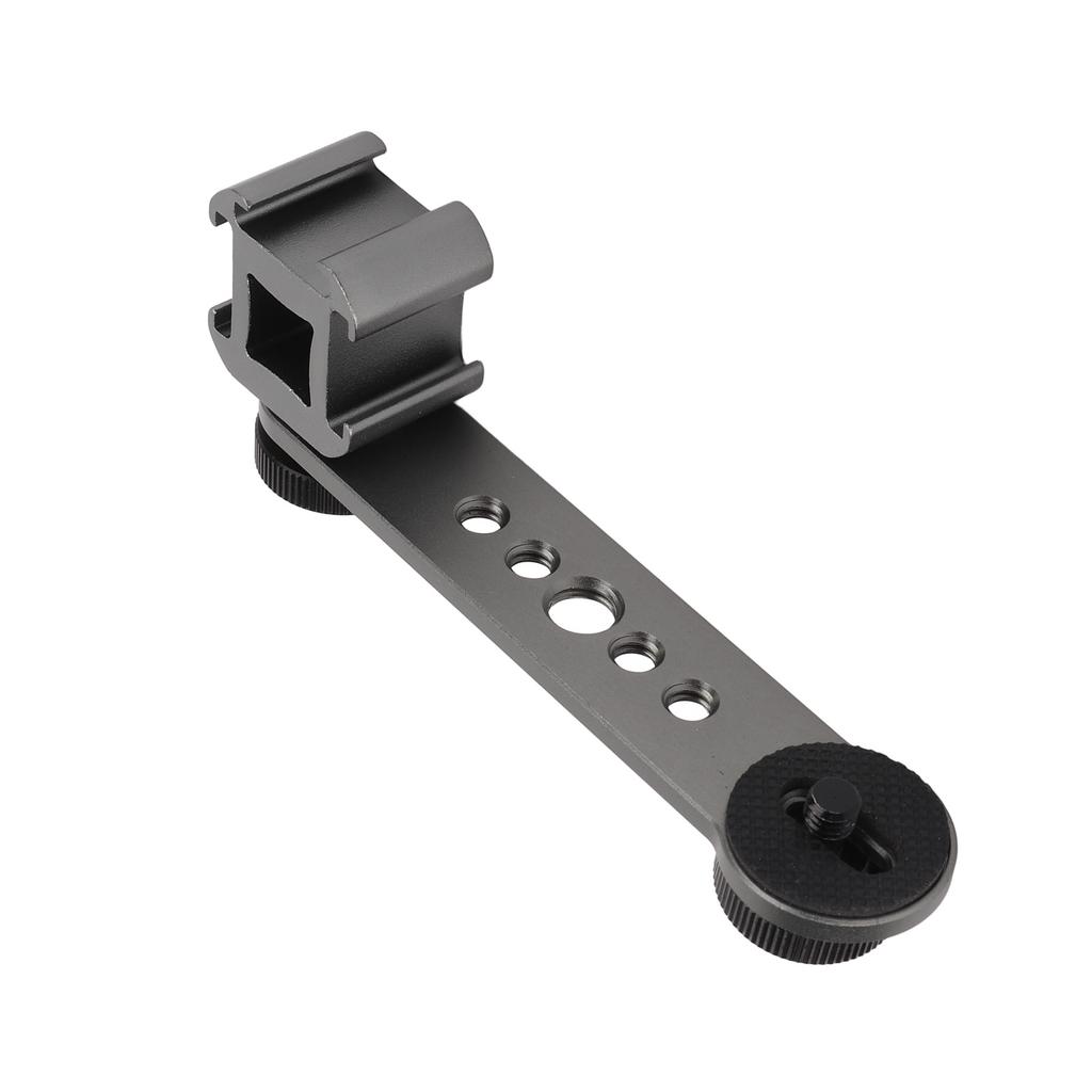 Triple Cold Shoe Extension Bracket Aluminium Alloy Microphone Stand Mount Adapter for Tripod Monopod Stabilizer