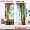 Flat Printing Curtains Without Rod Mediterranean View Chic Creative Versatile Polyester All Seasons Curtain Set Of 2 Made Washable