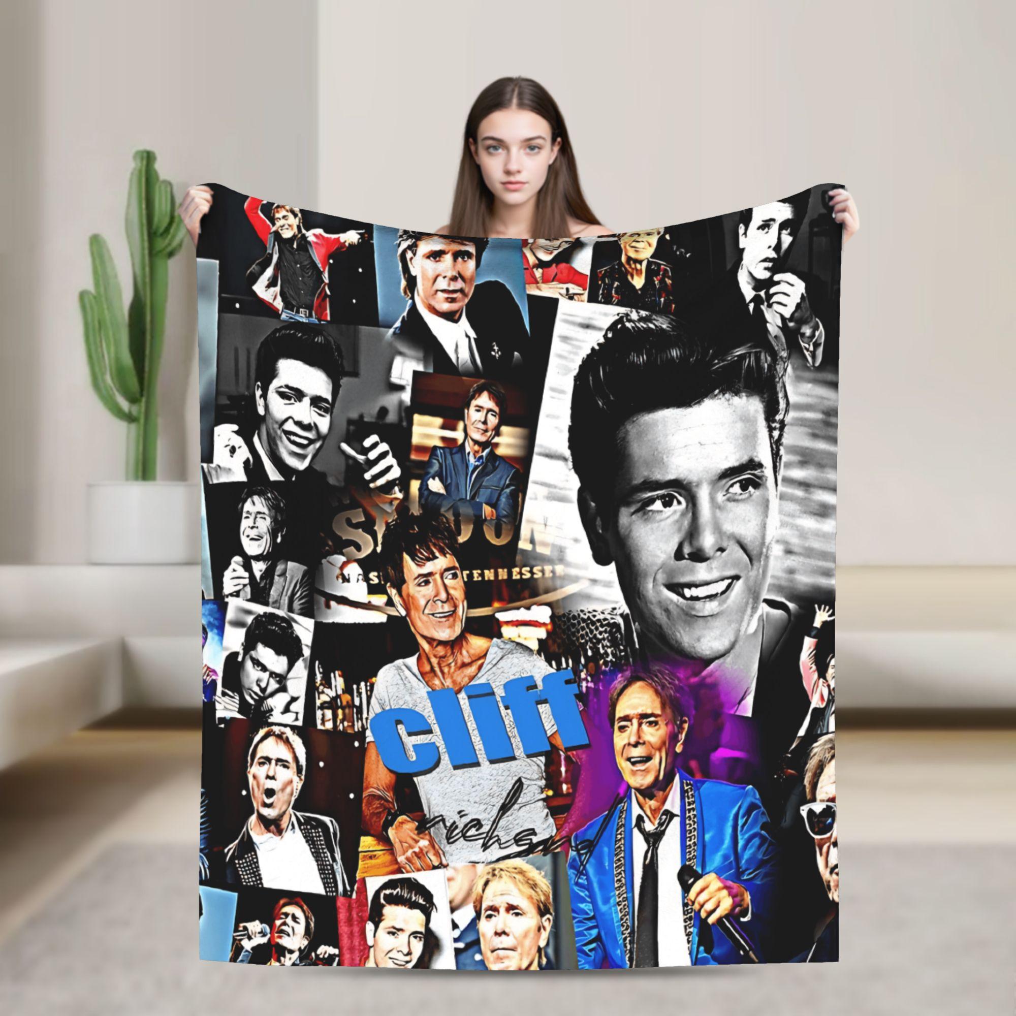 C-Cliff Richard Blanket Winter Warm Cozy Throw Blanket For Girls Couch Chair Flannel Bedspread Bed Cover Size: 75*100cm, Weight: 230 GSM