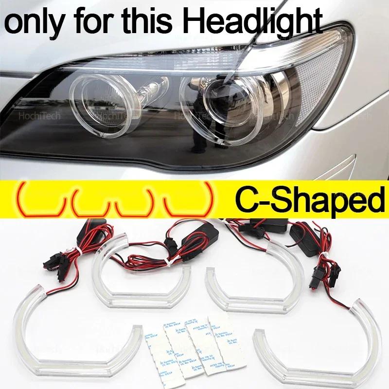 For BMW 7 Series E66 E65 750I 760i 750Li 760Li 2006-2008 DRL LED Daytime Running Light New CS CSL Style Lemon Yellow Angel Eyes
