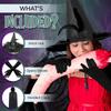 Women Costume Feathered Witch Hat Witch Hooded Cape Long Gloves for Halloween Masquerade Cosplay Adult Halloween Costume
