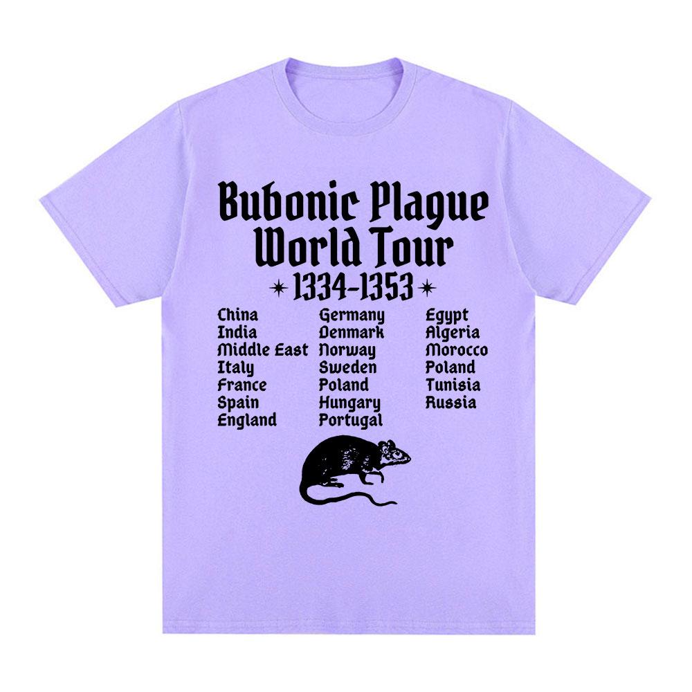 Bubonic Plague World Tour T-shirt Men Women Funny Mouse Rat Meme Gothic T Shirt Vintage Casual Oversized T Shirts Streetwear
