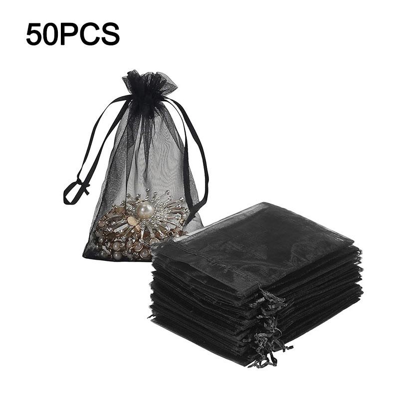 New 50/100pcs Organza Bags Jewelry Packaging Bag Sachets for Packaging Jewelry Pouch Gift Bracelet Packaging SSBZD01 5X7cm