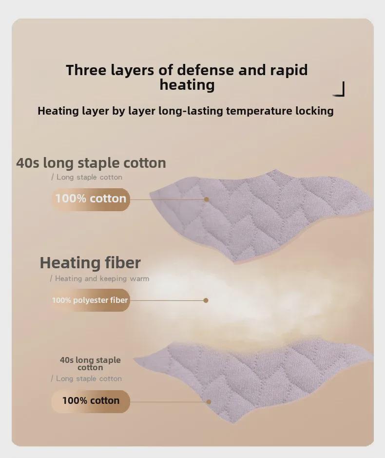 Pijama de bumbac matlasat cu mânecă lungă pentru femei - Groasă, Mărime mare pentru toamnă/iarnă