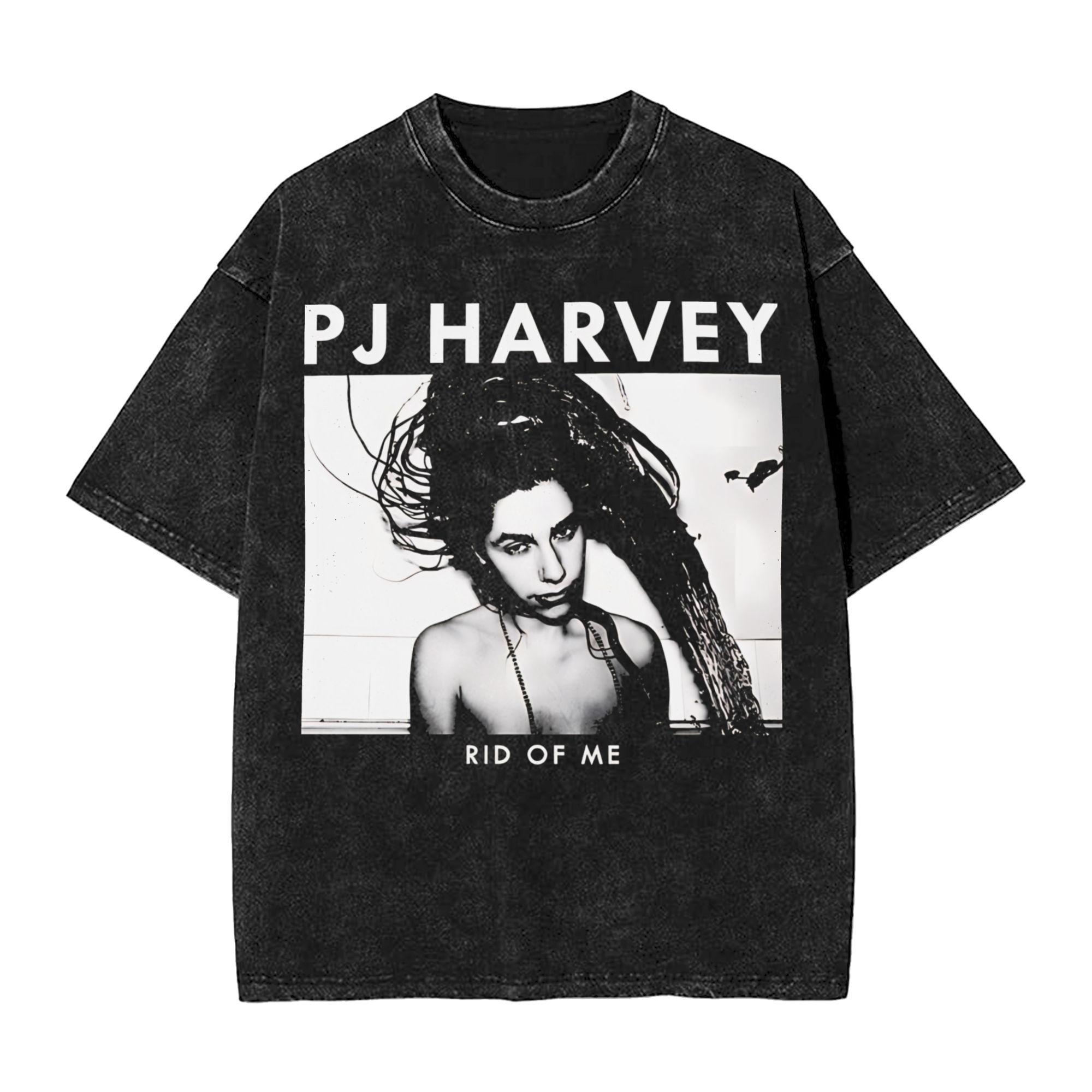 

Harajuku Washed Shirts PJ Harvey Rid of Me Merch Vintage TShirts Harajuku Streetwear Short Sleeve Printed Tees S