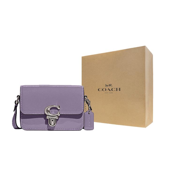New COACH Studio Cow Leather Shoulder Bag Crossbody Bag Mini Women's Purple CE762-LHVHM