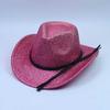 New Gold Silk Western Cowboy Hat Women's Stage Woolen Hat Top Hat Men's and Women's Party Festival Hat