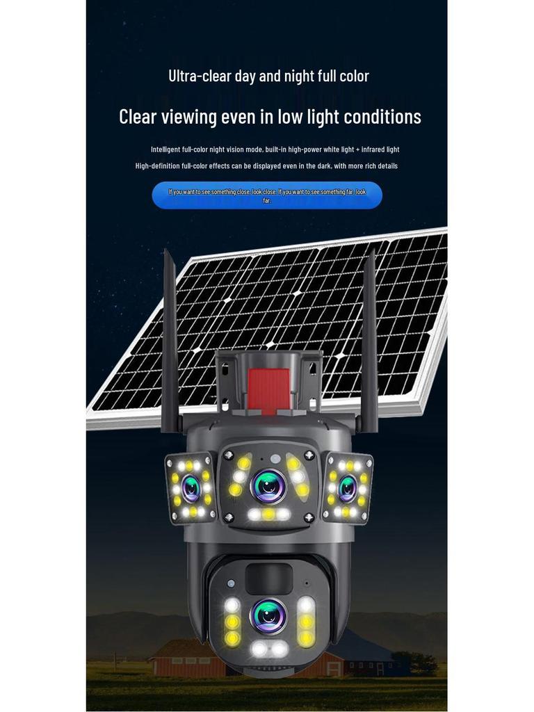 Solar-Powered HD Wireless Outdoor Security Camera with Night Vision