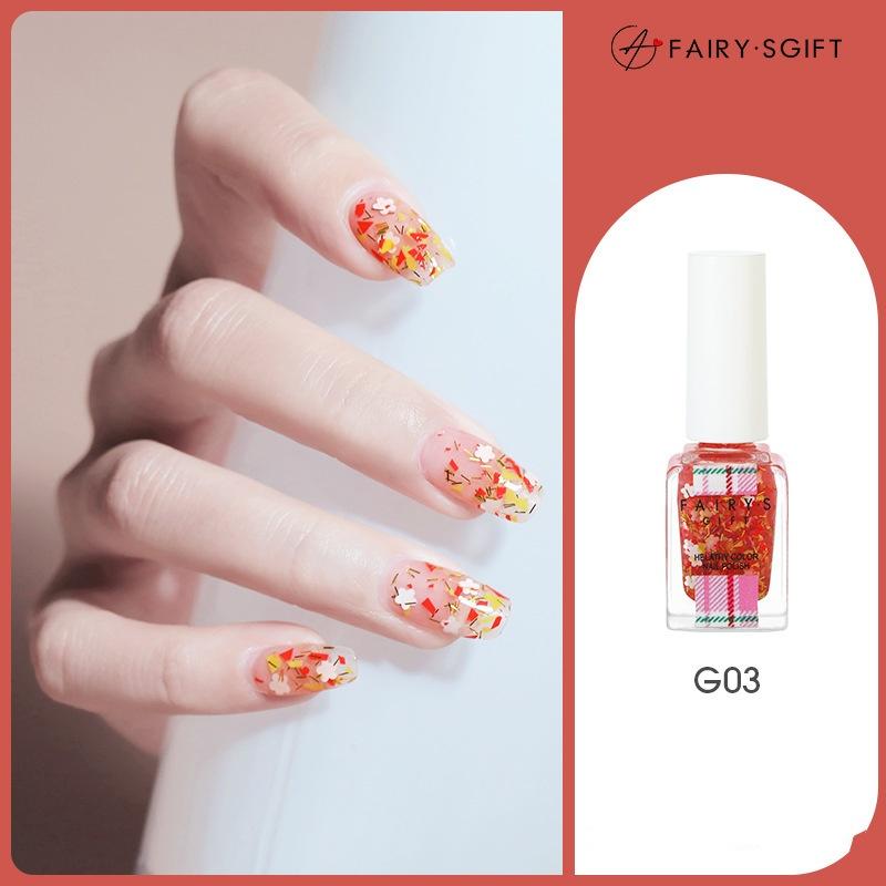 Nail Polish No Baking Long-lasting Non-peeling Quick-drying Nude Color Sequins Nail Polish