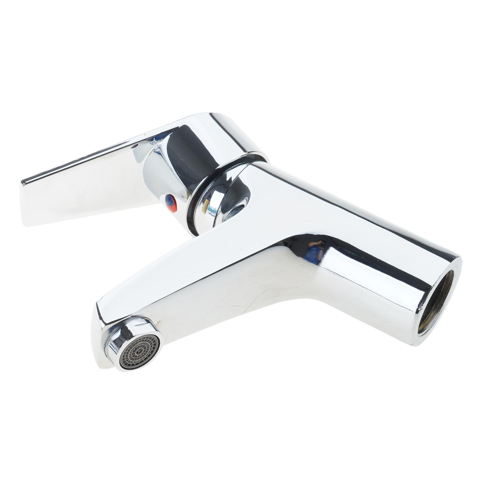 

Смеситель для ванной Хромированный Прочный сплав Тихие керамические клапаны Смесители для раковины Изливы крана Высота с тягой Бытовое использование