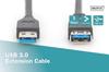 Kabel Przedłużający DIGITUS USB 3.1 Gen.1 SuperSpeed 5Gbps Typ USB A/USB A M/Ż Czarny 1,8m