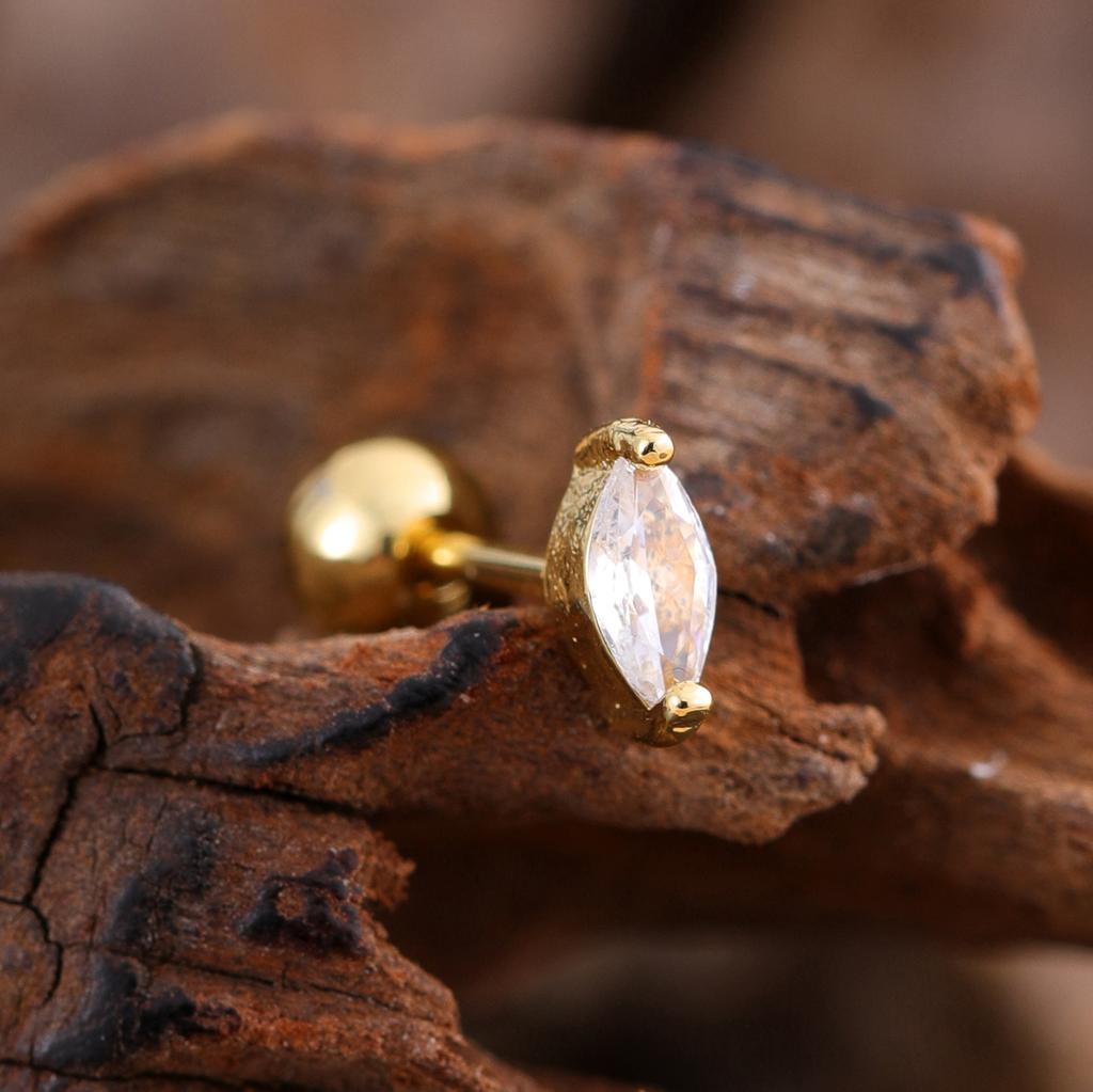 10Pcs/Set 20G Gold Cartilage Earring CZ Tragus Earring Bear Spider Design Helix Stud Rings Conch Ear 316L Steel Piercing Jewelry
