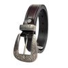 Women'S Trend Ethnic Style First Layer Cowhide Silver-Plated Pin Buckle Casual Leather Personalized Belt Jeans Belt Skirt Belt
