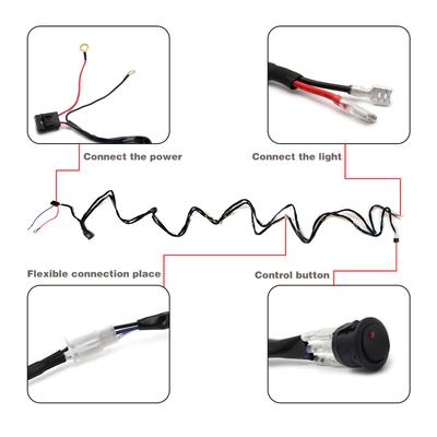 UNI-SHINE Waterproof Wire Harness Sockets Kit Relay Led Light Bar Wires Relay Connector Switch Led Work Light for ATV Truck SUV
