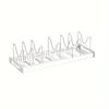 Expandable Dish Rack Pans Organizer Rack Adjustable Compartments Dish Storage Rack Pot Lid Organizer Kitchen Utensils Rack