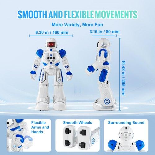 VEVOR RC Robot Toys for Kids, Gesture Sensing Programmable Remote Control Smart Robot