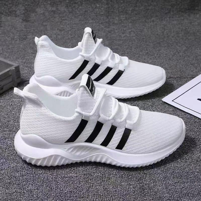 New Korean Version of Casual Sports Shoes Sports Fly-woven Running Shoes Comfortable and Non-slip Casual Men's Shoes Trendy Versatile Men's Shoes