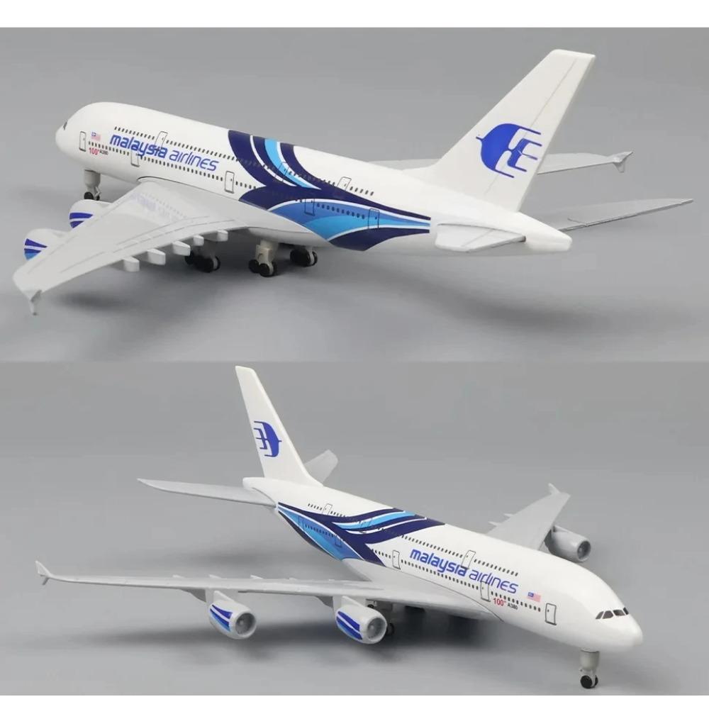 A380 Malaysian Airlines 20cm Airplane Model Diecast Simulation Alloy Toy Plane Kids Toys for Boys Aviation Collection Scale Airc
