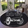 1pz CA/CC, Rock Band, Logo, Cannone, Tappeto Rotondo Musicale, Realizzato in Poliestere, Perfetto per Decorare Sedie da Ufficio, Soggiorni fplt805