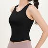Anti-Light Yoga Vest Round Neck Design Tight Body Vest Flexible Fitness Tank Top  Yoga Practice