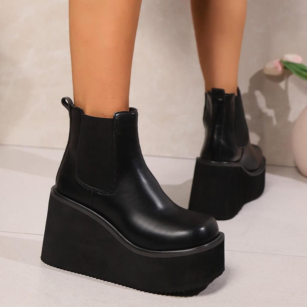 Invierno Nuevo Mujer Conciso Alta Calidad Cálido Plataforma Botas Mujer Diseñador Moda Elegante Aumentando Botas Zapatos para Mujer