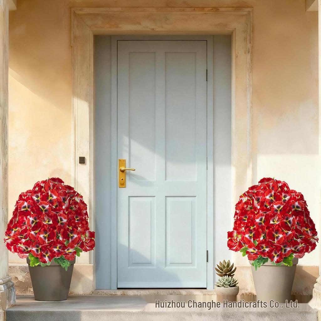 Künstliche Stiefmütterchen Schmetterlingsblume Gartenspieß für Außendekoration