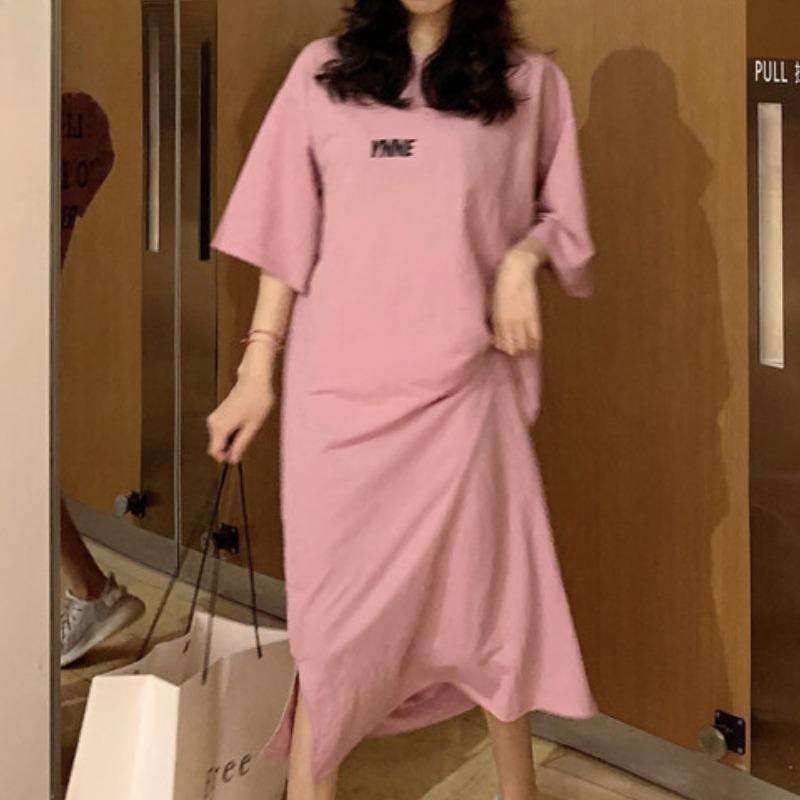 Women's Fashion Summer Spring 1/2 Sleeves O-Neck Loose Waistline Casual Dresses