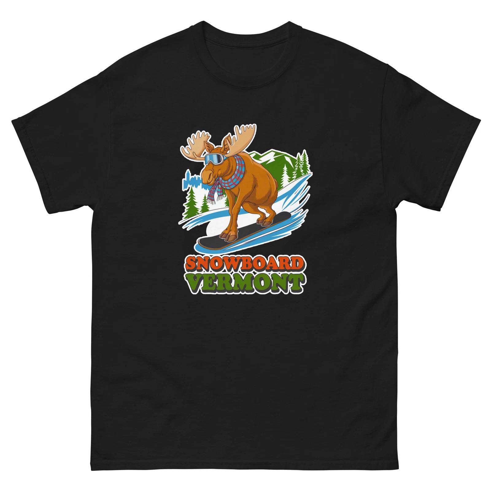 Snowboard Vermont Moose USA Snowboarding Animal T-Shirt 2XL