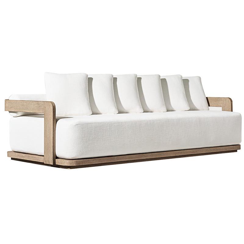 Rainproof Teak Outdoor Sofa – Solid Wood Garden, Courtyard, Balcony & Hotel Furniture