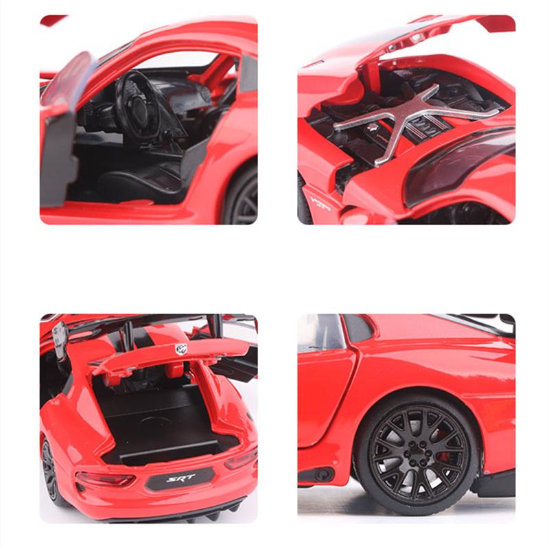 JKM 1/32 Dodge Viper ACR SRT Alloy Sports Car Model Diecasts & Toy Metal Vehicles Car Model Simulation Sound and Light Kids Toy Gift