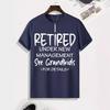 Men's RETIRED Printed Loose Round Neck Short Sleeved Fashion T-shirt for Men Shirt