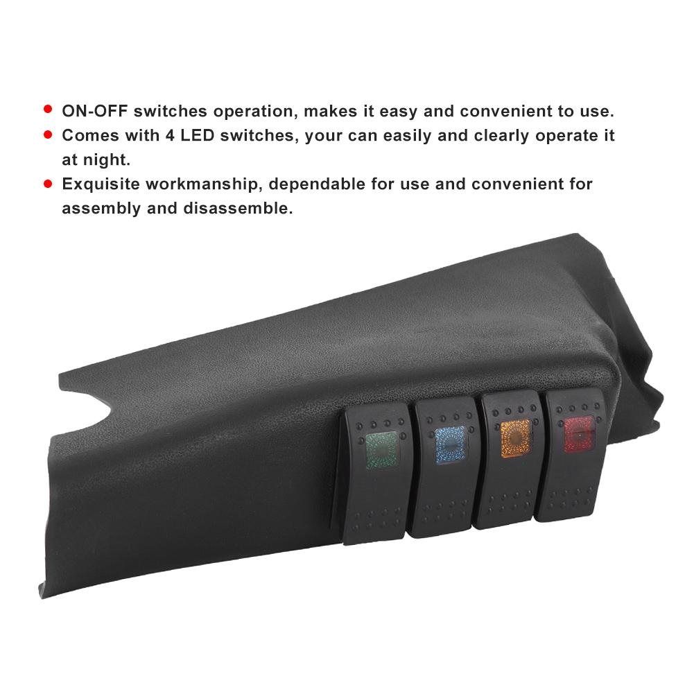 A Pillar Switch Panel Combination Switches with 4 LED Fit for Jeep Wrangler 20072017