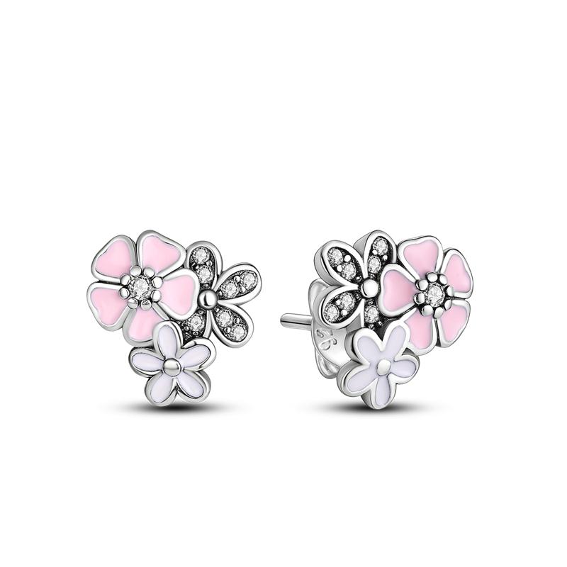 Cute Unicorn Stud Earrings Silver Plated for Little Girl Crystal Cat Mouse Elephant Heart Star Earring Gift Jewelry