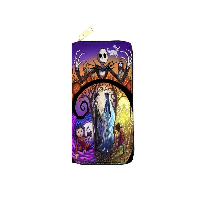 Nightmare Before Christmas PU Lange Reißverschluss Geldbörse Damen Clutch Kosmetiktasche 3 Stück