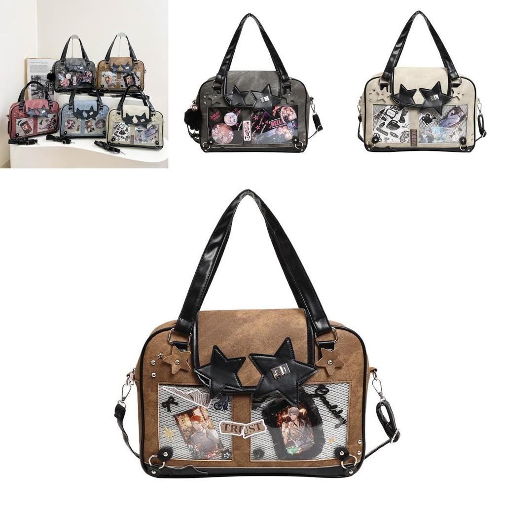 Sternförmige PU-Umhängetasche mit Reißverschluss für den täglichen Gebrauch weiblicher Studentinnen