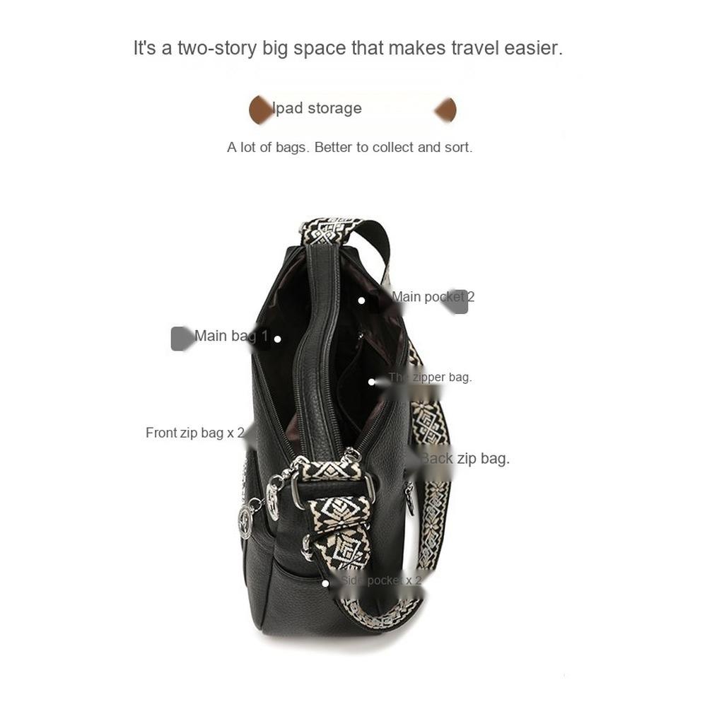 Lightweight Large Capacity Faux Leather Multipurpose Storage Bag for Daily Use