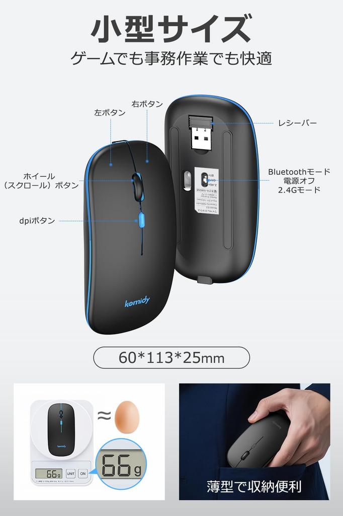 And Wireless Mouse with Bluetooth Quiet 3DPI Bluetooth Sleep Instant for and Compatible with and MacBook Ultra-Thin, Quiet, High-Sensitivity 5.3,