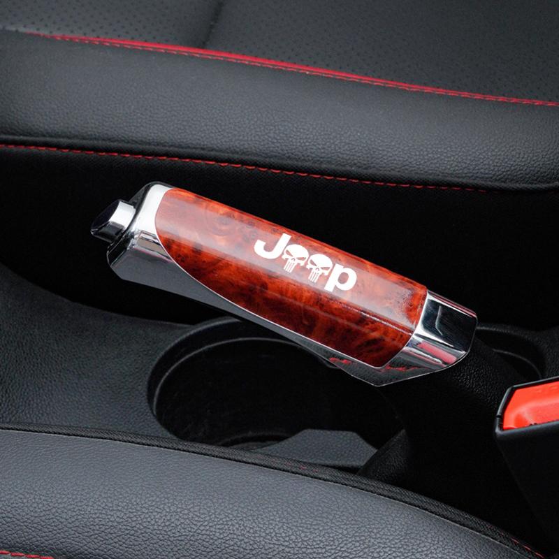 Car Hand Brake Cover Carbon Fiber Handbrake Grips Protect Cover For Jeep Renegade Wrangler JK JL Grand Cherokee Compass Patriot ALZ1