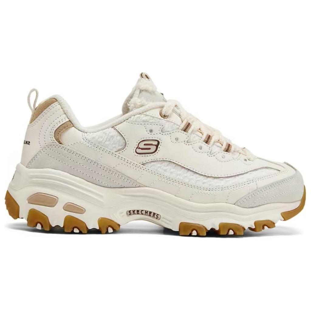 Skechers DLites 1.0 Módní Všestranné Odolné Zvýšená výška Nízké Tenisky typu "Dad Shoes" Dámské tenisky Off-White Hnědá 150244-OWBR