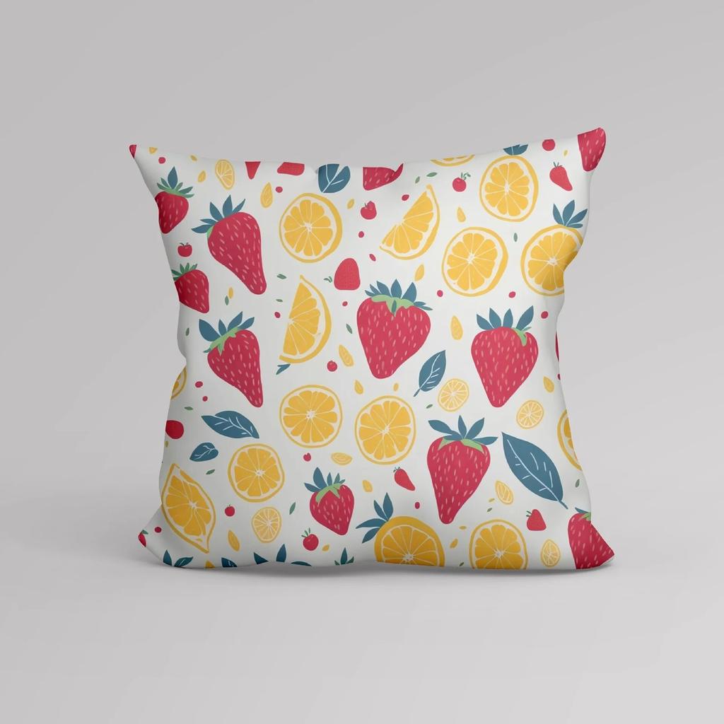 Luxury Home Decor Cushion Cover Office Sofa Cushion Cover Summer Fruit Lemon Strawberry Pattern Pillow Cover