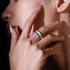 Tang Grass Pattern Bamboo Fritillary Ring Female Opening National Style Winding Curved Design Index Finger Ring Cold Wind Jewelry