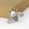 Fashion Pearl Bee Brooches Rhinestone Flower Safety Pins for Women Shirt Dress Scarf Buckle Accessories Office Leisure Jewelry
