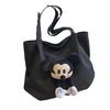 Mickey Mouse Donald Duck Canvas Tote Bag Large Capacity With Zipper Closure For Daily Use