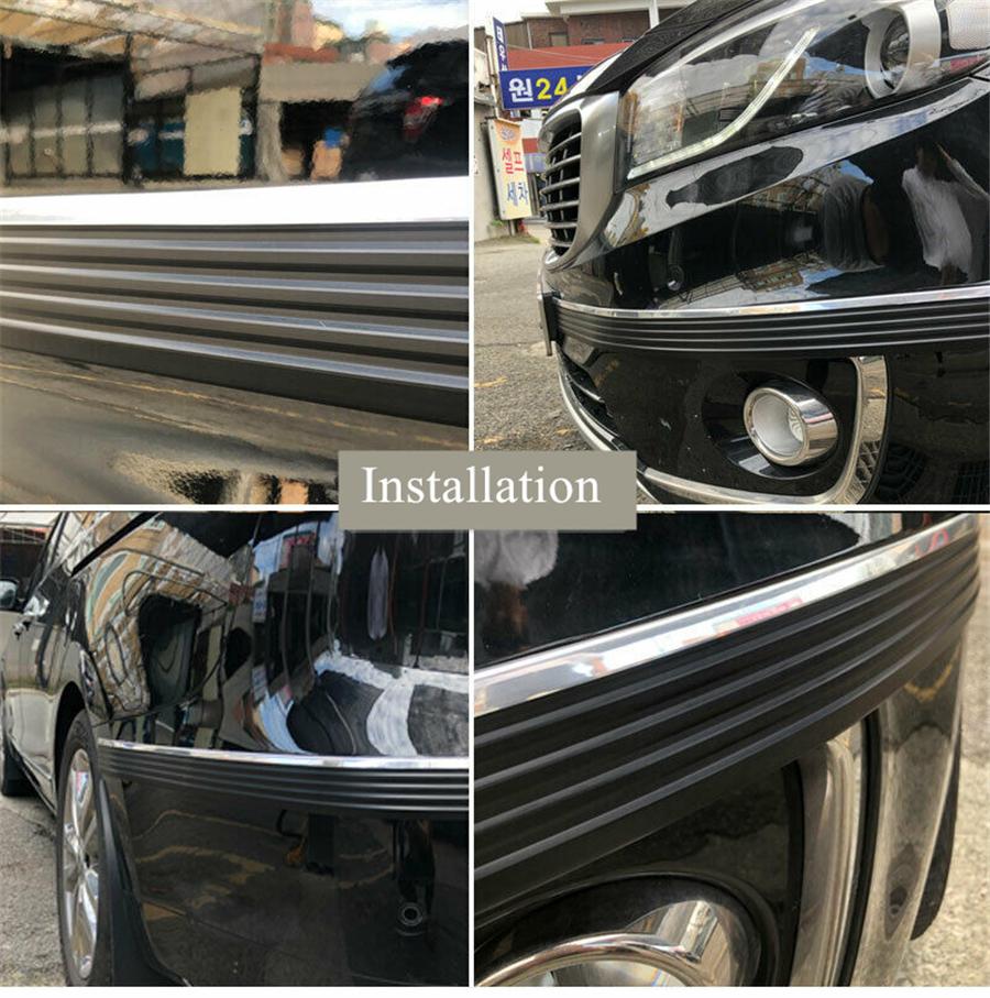 4M Universal Body Side Molding Belt Exterior Protector Roll Black Chrome For Pick Up Truck