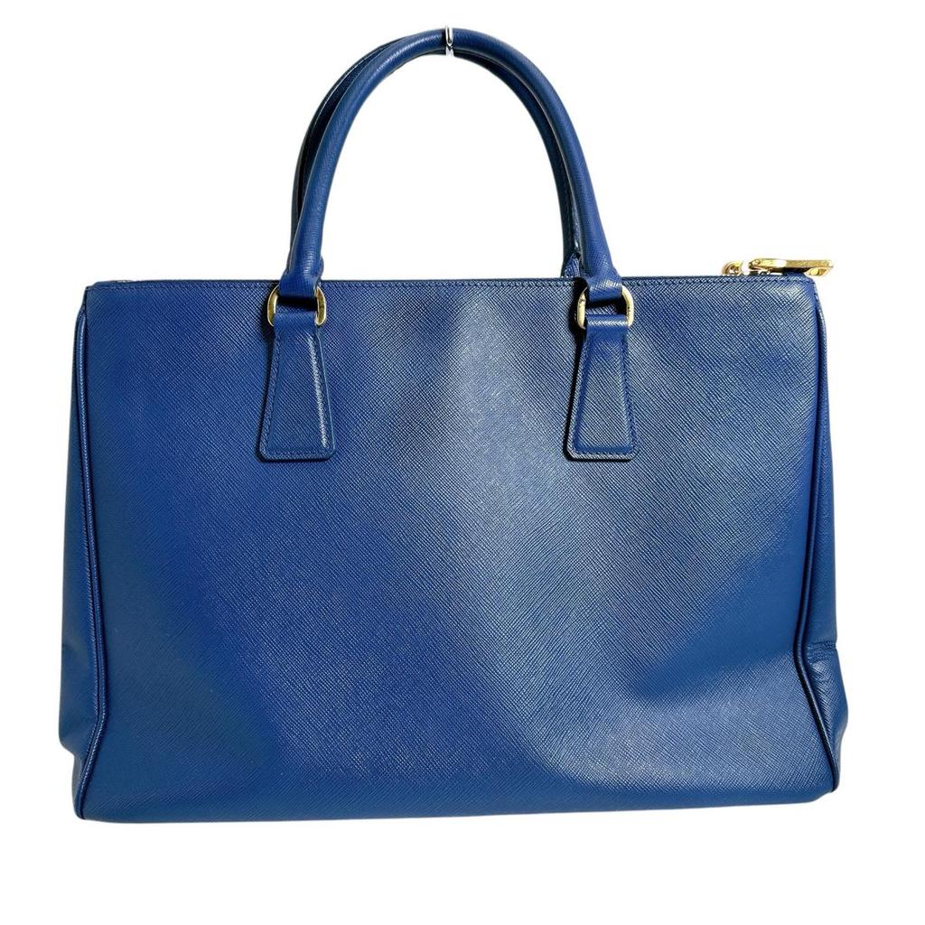 PRADA Sapphiano Galleria Handbag leather blue Women 1BA786 Used