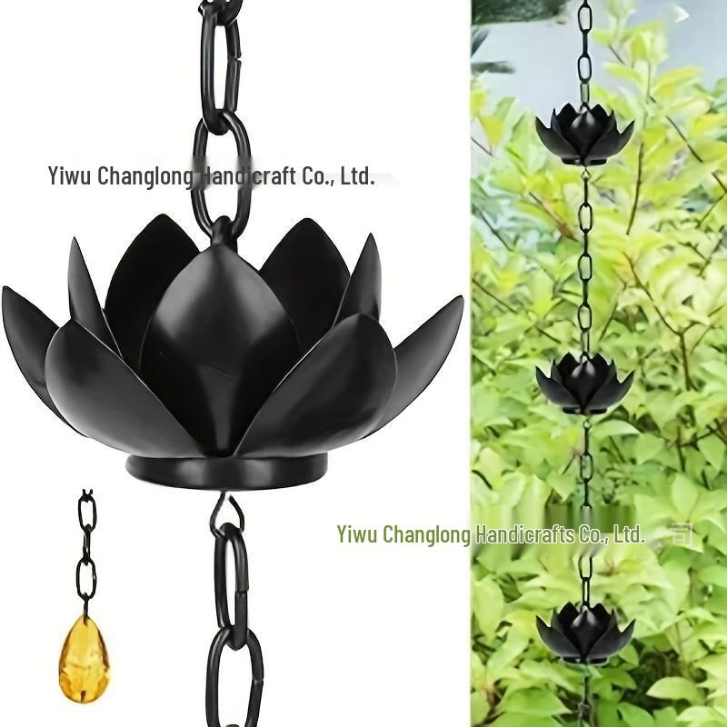Outdoor Lotus Rain Chain: Courtyard Hanging Decoration and Drainage Solution