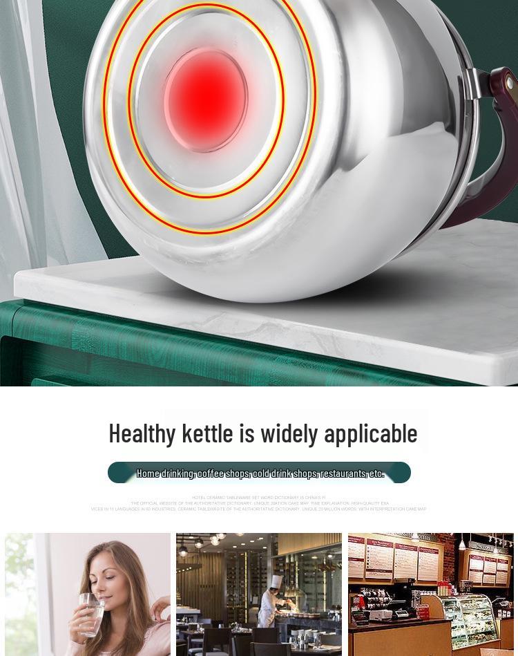 7L Pfeifender nichtmagnetischer Edelstahlkessel zum Kochen von Wasser und Suppe