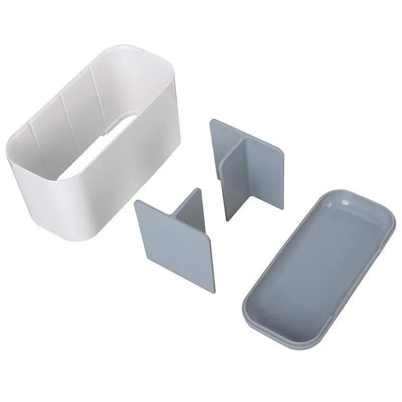 Porta-escova de dentes elétrica, porta-pincéis de maquiagem, estojo de armazenamento de pasta de dentes, grande capacidade, destacável, portátil com orifício de drenagem, suporte de armazenamento