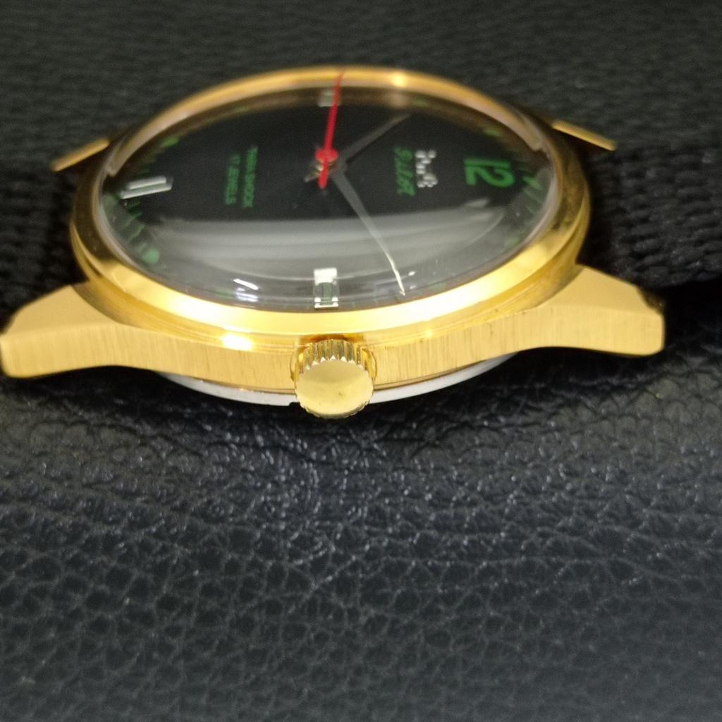 HANDOPWINDBARE VINTAGE HMT PILOT INDIAAS HEREN HORLOGE ZWART KLEUR WIJZERPLAAT a702076-5