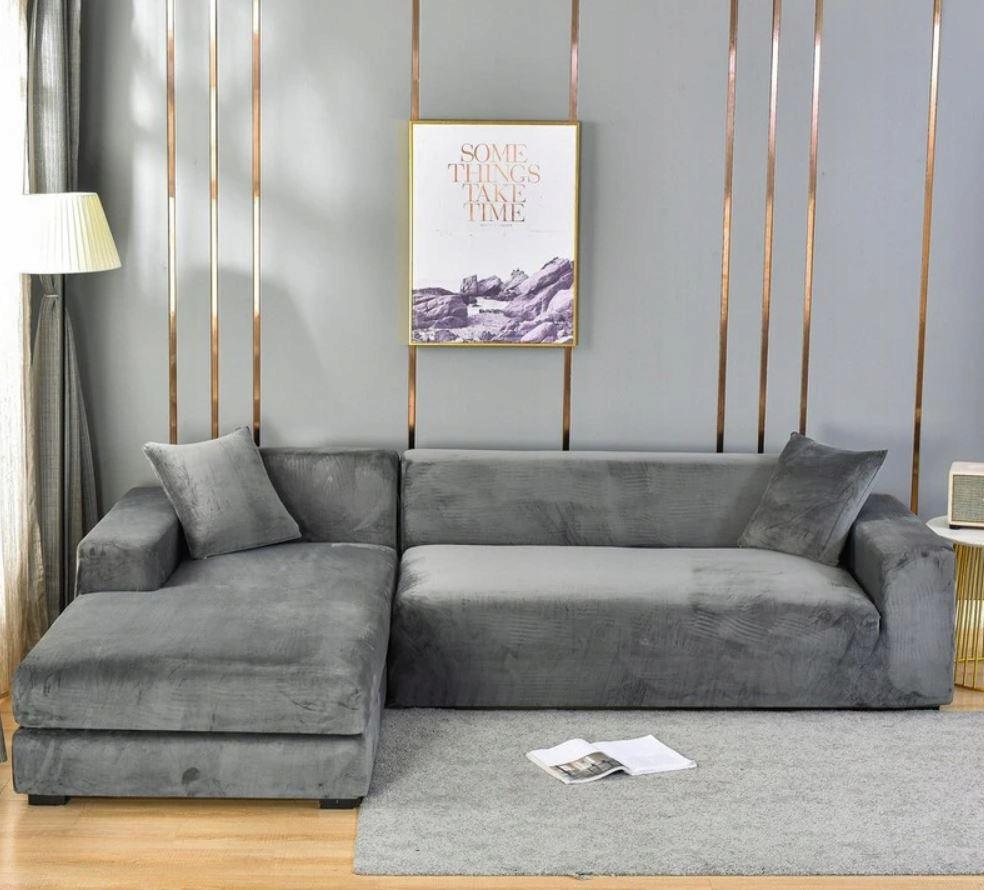 Cover For A 1-Seater Sofa Bed, Gray Velvet
